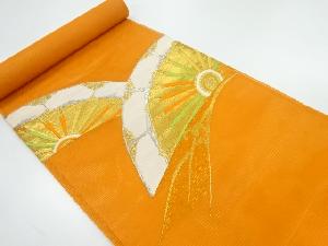 アンティーク　駒絽波車模様織出し名古屋帯地反物